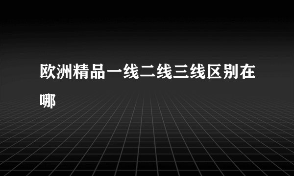 欧洲精品一线二线三线区别在哪