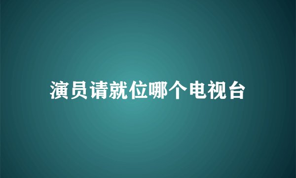 演员请就位哪个电视台