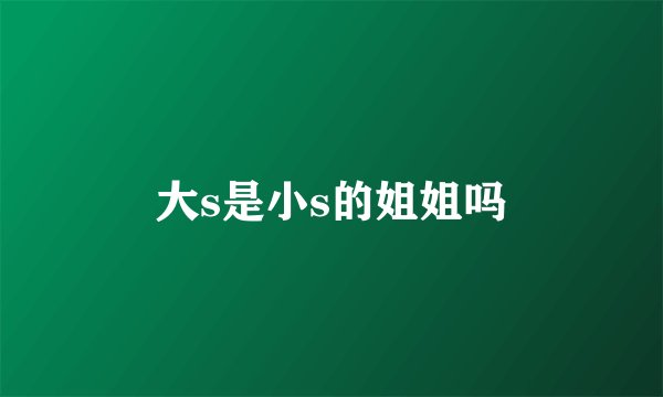 大s是小s的姐姐吗