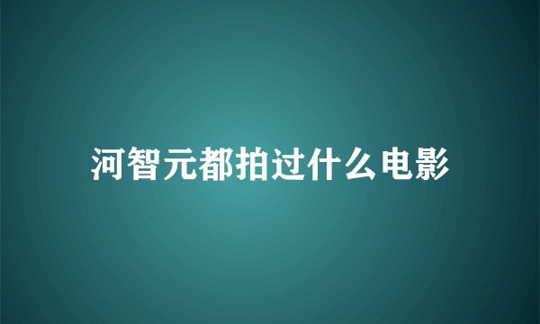 河智元都拍过什么电影