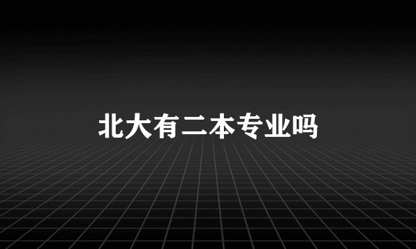 北大有二本专业吗
