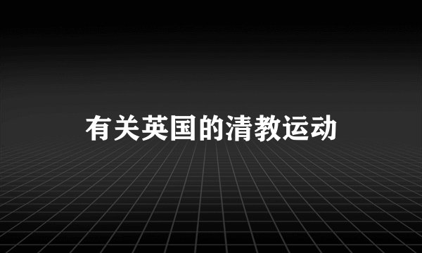 有关英国的清教运动