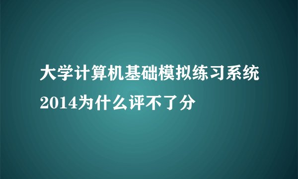 大学计算机基础模拟练习系统2014为什么评不了分