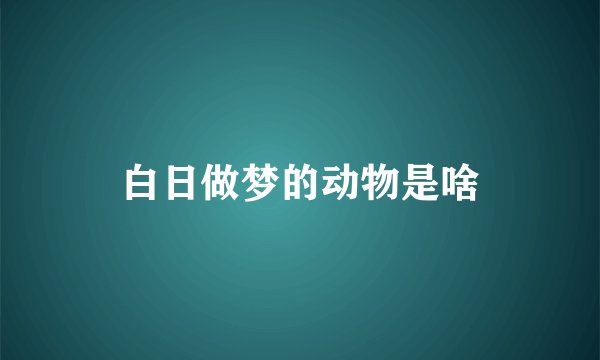 白日做梦的动物是啥