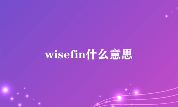 wisefin什么意思