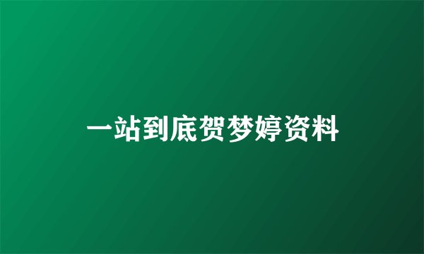 一站到底贺梦婷资料