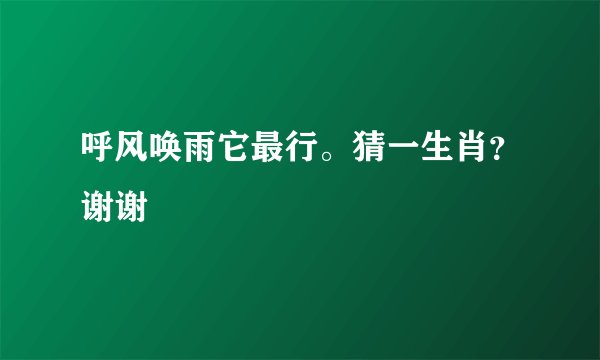 呼风唤雨它最行。猜一生肖？谢谢