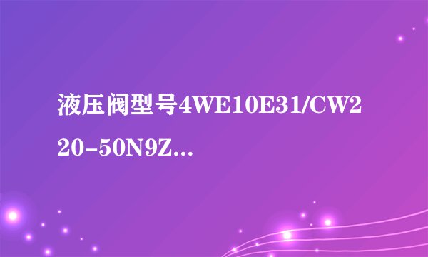 液压阀型号4WE10E31/CW220-50N9Z5L能告诉我每个字母代表什么意思吗？