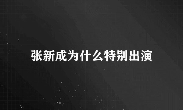 张新成为什么特别出演