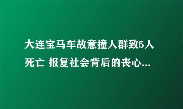 大连宝马车故意撞人群致5人死亡 报复社会背后的丧心病狂该如何收场？