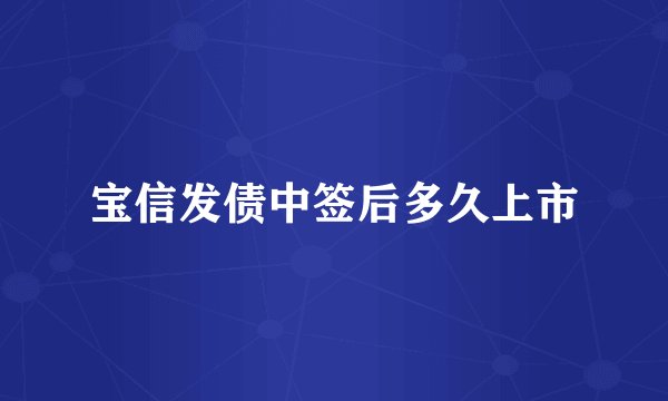 宝信发债中签后多久上市