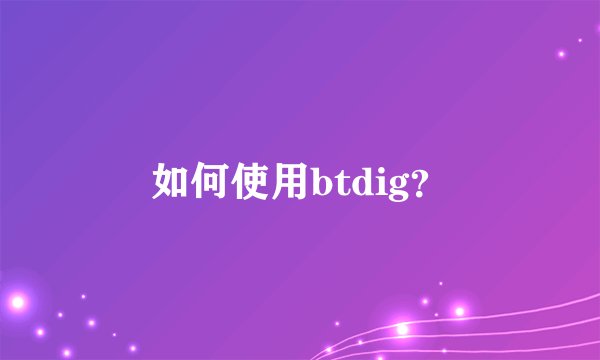 如何使用btdig？