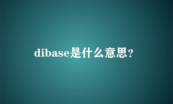 dibase是什么意思？