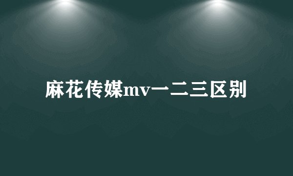 麻花传媒mv一二三区别