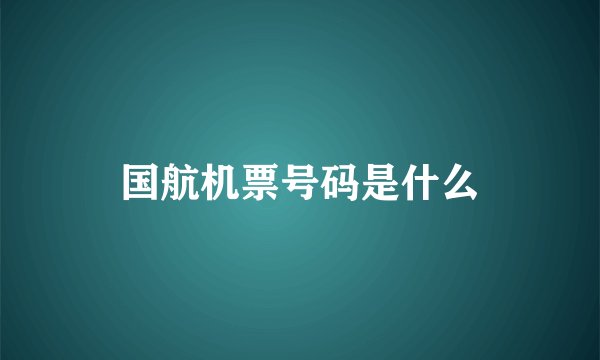 国航机票号码是什么