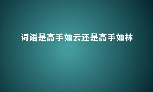 词语是高手如云还是高手如林
