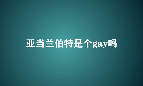 亚当兰伯特是个gay吗