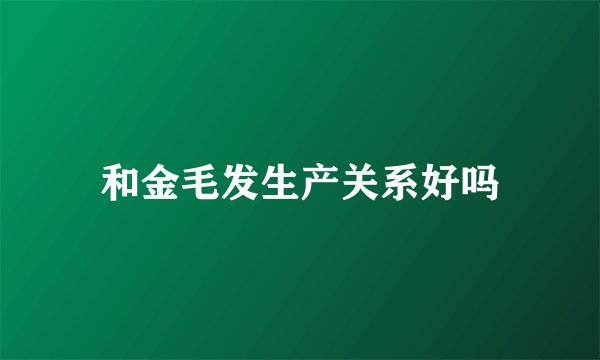 和金毛发生产关系好吗