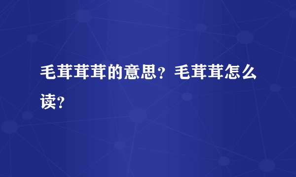 毛茸茸茸的意思？毛茸茸怎么读？