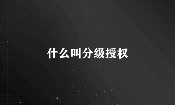 什么叫分级授权