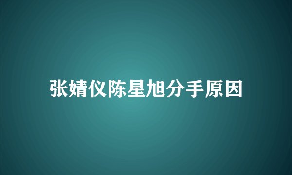 张婧仪陈星旭分手原因