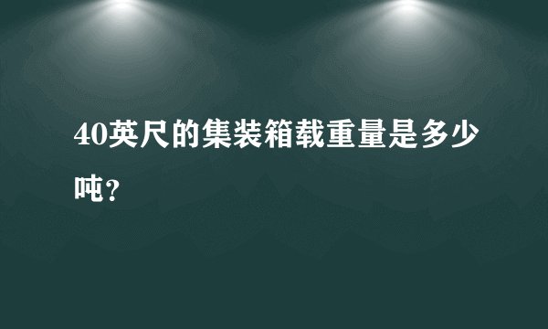 40英尺的集装箱载重量是多少吨？
