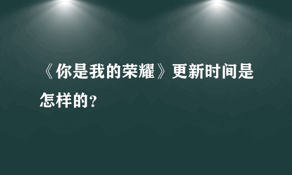 《你是我的荣耀》更新时间是怎样的？