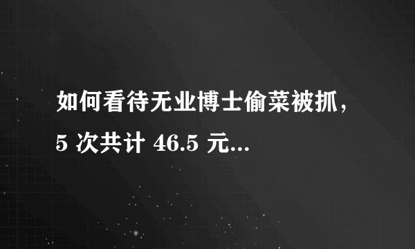 如何看待无业博士偷菜被抓，5 次共计 46.5 元，此前曾多次因盗窃被处罚？