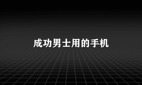 成功男士用的手机