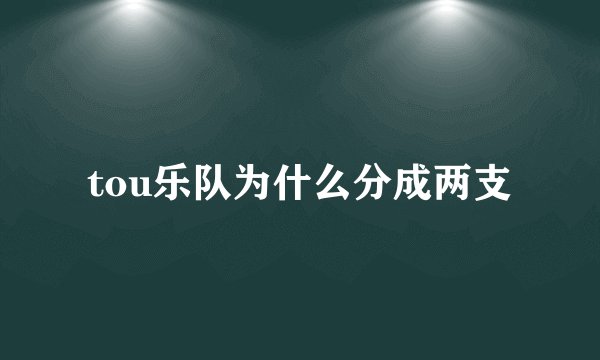 tou乐队为什么分成两支
