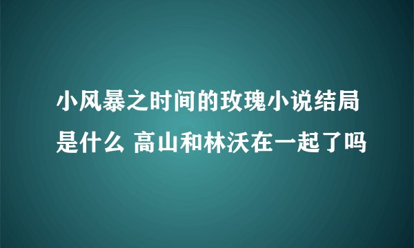 小风暴之时间的玫瑰小说结局是什么 高山和林沃在一起了吗