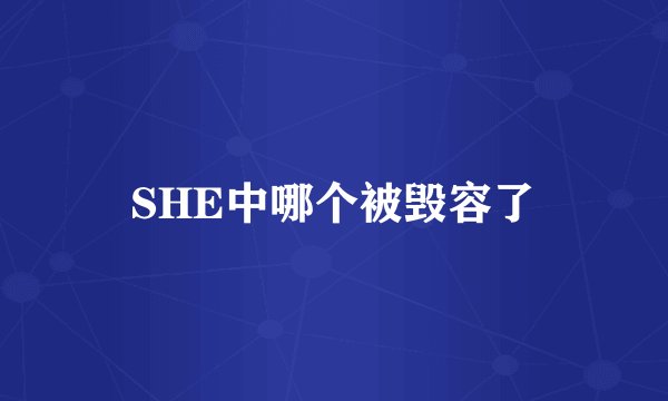 SHE中哪个被毁容了
