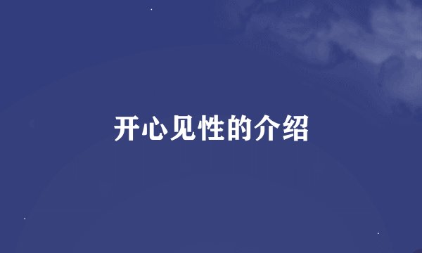 开心见性的介绍