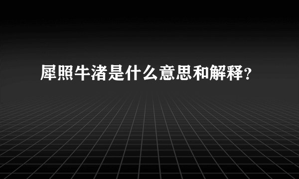 犀照牛渚是什么意思和解释？