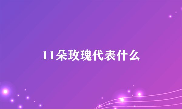 11朵玫瑰代表什么