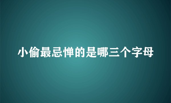 小偷最忌惮的是哪三个字母
