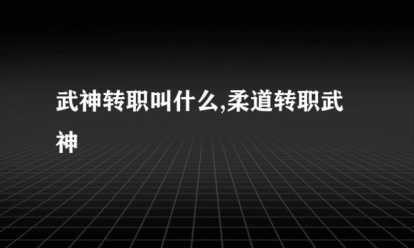 武神转职叫什么,柔道转职武神