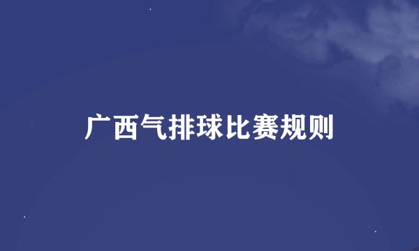 广西气排球比赛规则