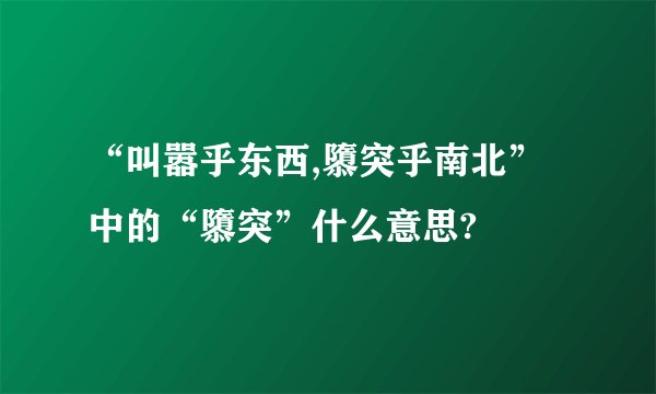 “叫嚣乎东西,隳突乎南北”中的“隳突”什么意思?