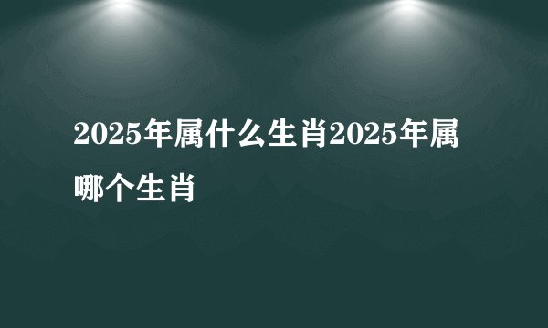 2025年属什么生肖2025年属哪个生肖