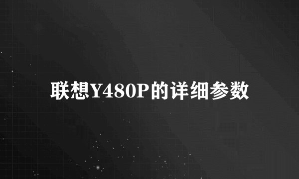 联想Y480P的详细参数