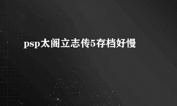 psp太阁立志传5存档好慢