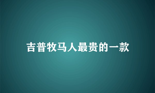吉普牧马人最贵的一款