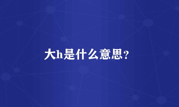 大h是什么意思？