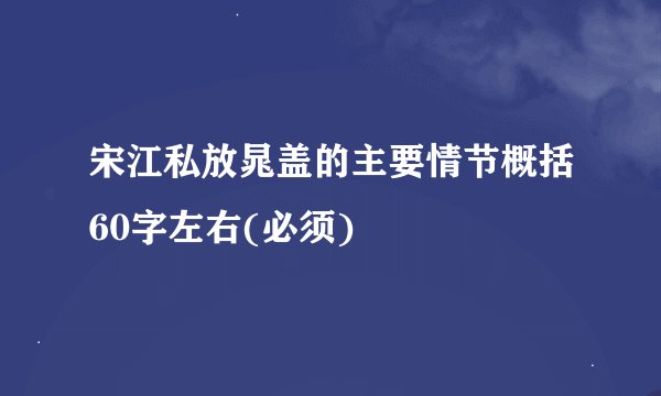 宋江私放晁盖的主要情节概括60字左右(必须)