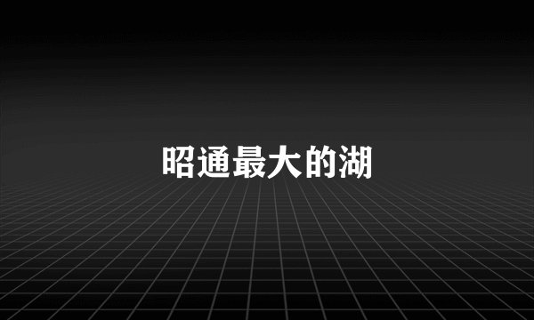昭通最大的湖