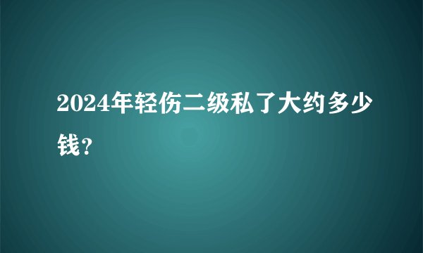 2024年轻伤二级私了大约多少钱？