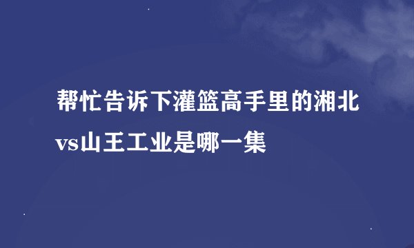 帮忙告诉下灌篮高手里的湘北vs山王工业是哪一集