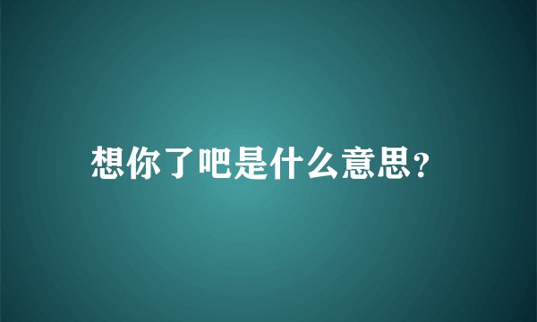 想你了吧是什么意思？