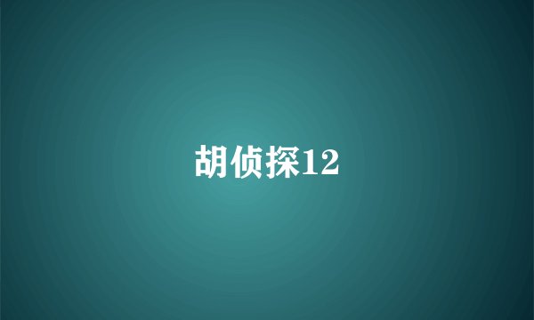 胡侦探12